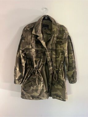 Banana Republic Women's Camouflage Drawstring Utility Jacket - Olive/Tan